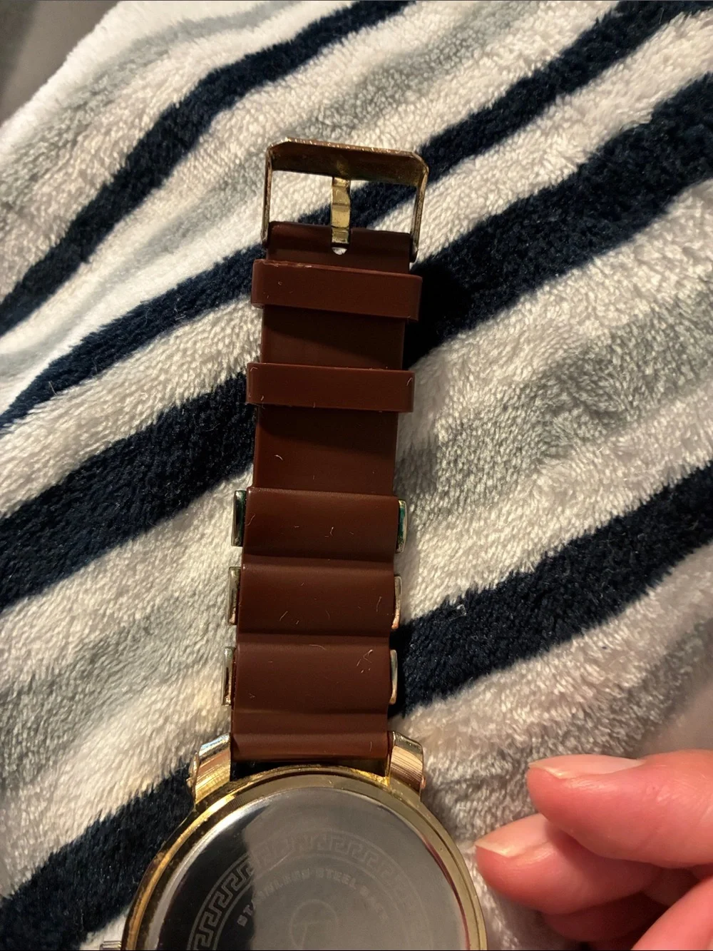 Brown Glitter Dial Smartwatch with Metallic Accents